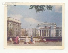 СРСР СССР ^/--/^ СССР 1962 открытка Новосибирск Театр Моторин Старое фото ^_^^^ СРСР 1962 листівка Новосибірськ Театр Моторин Старе фото - фото фото фото
