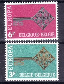 Бенілюкс Бенилюкс ^/--/^ Бельгия  1968 г  MNH  - ЕВРОПА  СЕПТ /  EUROPA  CEPT    желтая люминисценция - ^_^^^ Бельгія 1968 р MNH - ЄВРОПА СЕПТ / EUROPA CEPT жовта люмінісценція - фото фото фото