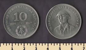 Сучасні c  року Современные c  года ^/--/^ ГДР 10 марок 1976 ^_^^^ НДР 10 марок 1976 - фото фото фото