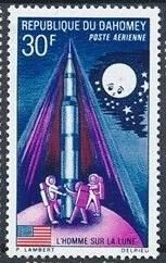Інше Другое ^/--/^ Дагомея Космос Человек на Луне 1970 ^_^^^ Дагомея Космос Людина на Місяці 1970 - фото фото фото