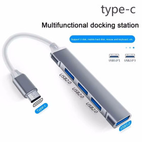 USB адаптери USB адаптеры ^/--/^ Переходник Юсб Хаб USB 3.0 2.0 Hub USB OTG 4 порта Type-С Type С TypeС серый белый ^_^^^ Перехідник Юсб Хаб USB 3.0 2.0 Hub USB OTG 4 порту Type-С Type С сірий - фото фото фото