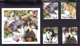 Фауна Фауна ^/--/^ Фауна .  Питкерн  2001 г  MNH - блок + марки - кошки ^_^^^ Піткерн 2001 MNH - блок + марки - кішки - фото фото фото