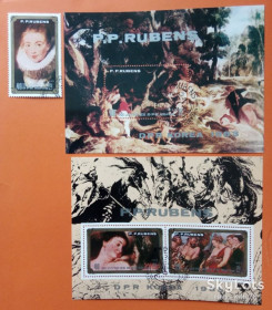 КНДР КНДР ^/--/^ КНДР 1983 искусство живопись Рубенс Mi 2406 + блоки 154-155 ^_^^^ КНДР 1983 мистецтво живопис Рубенс Mi 2406 + блоки 154-155 - фото фото фото