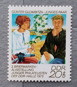 НДР, ФРН ГДР, ФРГ ^/--/^ ГДР 1973 г -  Молодёжная филателистическая выставка Галле`73 ^_^^^ НДР 1973 р. - Молодіжна філателістична виставка Галле'73 - фото фото фото
