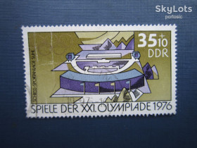 НДР, ФРН ГДР, ФРГ ^/--/^ Марка Германия ГДР 1976 спорт олимпиада стадион гаш ^_^^^ Марка Німеччина НДР 1976 спорт олімпіада стадіон гаш - фото фото фото