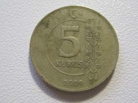 Туреччина Турция ^/--/^ Турция 5 куруш 2009 года #34953 ^_^^^ Туреччина 5 куруш 2009 року #34953 - фото фото фото