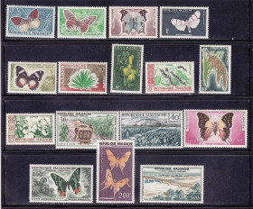 Фауна Фауна ^/--/^ Фауна  Мадагаскар 1960 г MNH - флора - серия ^_^^^ Фауна Мадагаскар 1960 MNH - флора - серія - фото фото фото