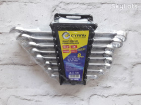 Ключі Ключи ^/--/^ Набір комбінованих ключів CRV 8 шт, 6-19 /--/ мм, Сталь 48040 ^_^^^ Набор комбинированных ключей CRV 8 шт, 6-19 /--/ мм, Сталь 48040 - фото фото фото