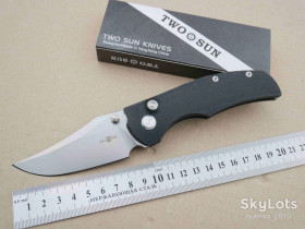 Ножі, мультітули Ножи, мультитулы ^/--/^ TwoSun TS /--/ 398-Micarta Black, D /--/ 2 Stonewash, Night Morning Design, Tactical, Ceramic Ball Bearing, EDC, Button Lock - фото фото фото