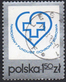 Польща Польша ^/--/^ Польша 1975 - Національний фонд охорони здоров&amp;apos;я  (Г) ^_^^^ Польша 1975 — Национальный фонд здравоохранения (Г) - фото фото фото