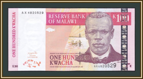 Малаві Малави ^/--/^ Малави 100 квача 2003 P-46  (46 /--/ с) UNC ^_^^^ Малаві 100 квача 2003 P-46 (46 /--/ с) UNC - фото фото фото