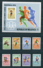 Спорт Спорт ^/--/^ Мальдивы Maldives Sport  1976 Mi 663-670 /--/ BBl 40 /--/ B ^_^^^ Мальдіви Maldives Sport 1976 Mi 663-670 /--/ BBl 40 /--/ B - фото фото фото