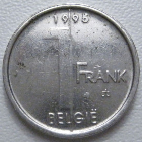 Бельгія Бельгия ^/--/^ Бельгія 1 франк 1995 року Belgie 42799 ^_^^^ Бельгия 1 франк 1995 года Belgie 42799 - фото фото фото