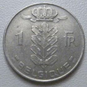 Бельгія Бельгия ^/--/^ Бельгія 1 франк 1975 року Belgique 42674 ^_^^^ Бельгия 1 франк 1975 года Belgique 42674 - фото фото фото