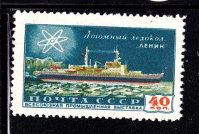 Транспорт Транспорт ^/--/^ Флот . СССР 1958 г MNH - ледокол ЛЕНИН ^_^^^ СРСР 1958 MNH - криголам Ленін - фото фото фото