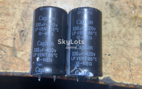 Конденсатори Конденсаторы ^/--/^ Ємність    (конденсатор) CapXon 330 /--/ mF/420 /--/ V 2 шт. б/в. ^_^^^ Емкость (конденсатор) CapXon 330 /--/ mF/420 /--/ V 2 шт. б/в. - фото фото фото