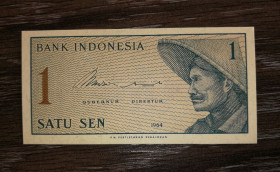 Індонезія Индонезия ^/--/^ INDONESIA Індонезія 1 сен 1964 UNC XCK ^_^^^ Индонезия 1 сен 1964 UNC XCK - фото фото фото