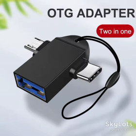 Кабелі Кабели ^/--/^ FONKEN 2 в 1 OTG USB 3.0 - Type-C + Micro USB конвертер адаптер перехідник метал! ^_^^^ FONKEN 2 в 1 OTG USB 3.0 - Type-C + Micro USB конвертер адаптер переходник металл! - фото фото фото