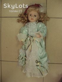 Ляльки Куклы ^/--/^ Фарфоровая кукла девочка с зонтиком в голубом платье 40 см №464 /--/ п ^_^^^ Фарфорова лялька дівчинка з парасолькою в блакитній сукні 40 см No 464 /--/ п - фото фото фото