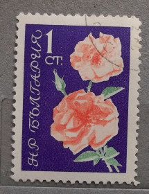 Флора Флора ^/--/^ Болгария 1962 г - роза, 2 шт  (см.фото) ^_^^^ Болгарія 1962 р - троянда, 2 шт (див.фото) - фото фото фото