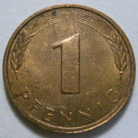 НДР, ФРН ГДР, ФРГ ^/--/^ Німеччина 1 пфеніг 1981 року J 41314 ^_^^^ Германия 1 пфенниг 1981 года J 41314 - фото фото фото
