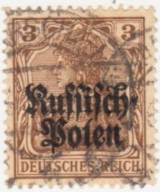 Німецька імперія (-) Германская империя (-) ^/--/^ Германия War I Германская окк. в Первую Мировую Войну Польши 1915 г. № 1 гашеная ^_^^^ Німеччина War I Німецька окк. в Першу Світову Війну Польщі 1915 р. No 1 гашена - фото фото фото