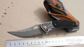 Ножі, мультітули Ножи, мультитулы ^/--/^ DIY UD /--/ 406715, VG /--/ 10 Damascus, Steel-Ebony, High-End Handmade, Flipper, Ball Bearing, Outdoor, Tactical, EDC, Liner Lock - фото фото фото