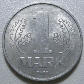НДР, ФРН ГДР, ФРГ ^/--/^ Німеччина - НДР 1 марка 1977 року 43402 ^_^^^ Германия - ГДР 1 марка 1977 года 43402 - фото фото фото