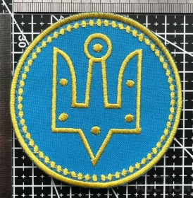 Інше Другое ^/--/^ Шеврон Украина Символ Ярослава Мудрого в цветах современного флага Украины.№ 502 ^_^^^ Шеврон Україна Символ Ярослава Мудрого в кольорах сучасного прапора України.No 502 - фото фото фото