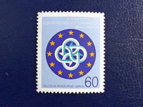 НДР, ФРН ГДР, ФРГ ^/--/^ Поштова марка Німеччина Західний Берлін &amp;quot; Конференція європейських міністрів культури &amp;quot; 1984 рік ** ^_^^^ Почтовая марка Германия Западный Берлин &amp;quot; Конференция европейских министров культуры &amp;quot; 1984 год ** - фото фото фото