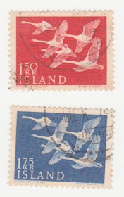 Балтійські країни Балтийские страны ^/--/^ Исландия 1956   г. № 313 - 314  гашеная серия ^_^^^ Ісландія 1956 р. No 313 - 314 гашена серія - фото фото фото