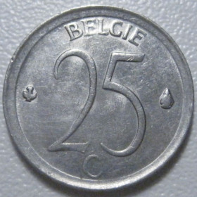 Бельгія Бельгия ^/--/^ Бельгія 25 сантимів 1966 року Belgie 42295 ^_^^^ Бельгия 25 сантимов 1966 года Belgie 42295 - фото фото фото