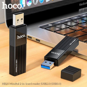 Кардрідери Кардридеры ^/--/^ Кардрідер HOCO HB /--/ 20 Mindful 2 в 1 Card reader  (USB /--/ 2.0) SD / micro SD 5 /--/ Mbps ^_^^^ Кардридер HOCO HB /--/ 20 Mindful 2 в 1 Card reader (USB /--/ 2.0) SD... - фото фото фото