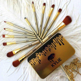Інше Другое ^/--/^ Пензлик для макіяжу Косметичний пензлик KYLIE Make-up золотистий 12 шт. ^_^^^ Пензлики для макияжа Косметические кисти KYLIE Make-up золотистые 12 /--/ шт - фото фото фото