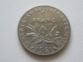 Франція Франция ^/--/^ Франция 1 франк 1961 года 26640 ^_^^^ Франція 1 франк 1961 року 26640 - фото фото фото