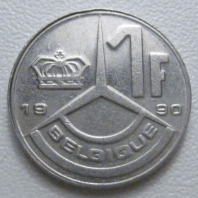 Бельгія Бельгия ^/--/^ Бельгія 1 франк 1990 року Belgique 42766 ^_^^^ Бельгия 1 франк 1990 года Belgique 42766 - фото фото фото