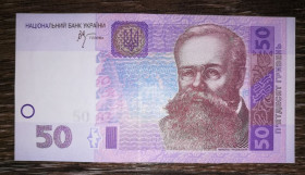 Загальнодержавні випуски Общегосударственные выпуски ^/--/^ Ukraine 50 гривень 2005 Стельмах серія АМ UNC. ^_^^^ Ukraine 50 гривен 2005 Стельмах серия АМ UNC. - фото фото фото