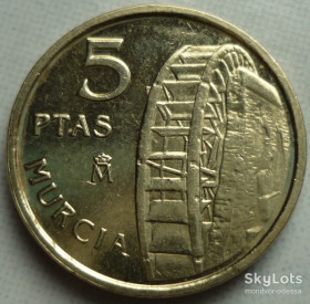 Іспанія Испания ^/--/^ Испания 5 песет 1999 Мурсия состояние дло/и /--/ 0,4 ^_^^^ Іспанія 5 песет 1999 Мурсія стан дло/і /--/ 0,4 - фото фото фото