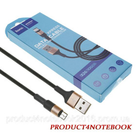 Кабелі Кабели ^/--/^ Кабель HOCO X /--/ 26 XPress USB to Micro 2 /--/ A, 1 /--/ m, nylon, aluminum connectors, black/gold - фото фото фото