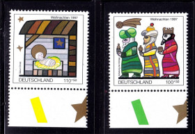 НДР, ФРН ГДР, ФРГ ^/--/^ Германия  ФРГ  1997 г  MNH  - Рождество ^_^^^ Німеччина ФРН 1997 MNH - Різдво - фото фото фото