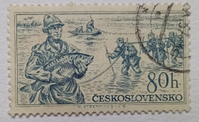 Чехословаччина Чехословакия ^/--/^ Чехословакия 1956 Рыбаки, гашеная ^_^^^ Чехословаччина 1956 Рибалки, гашена - фото фото фото