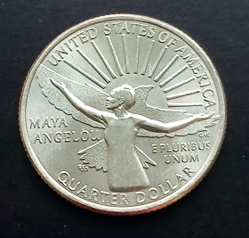 Обігові Обиходные ^/--/^ США Квотер &amp;quot;Майя Анджелу&amp;quot; чверть долара 25 центів 2022 рік ^_^^^ США Квотер &amp;quot; Майя Анджелу &amp; четверть доллара 25 центов 2022 год - фото фото фото