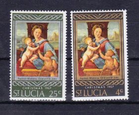 Мистецтво Искусство ^/--/^ NM Ст. Люсия 1967 г MNH - Рождество -  Рафаэль ^_^^^ NM Ст. Люсія 1967 р MNH - Різдво - Рафаель - фото фото фото
