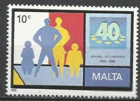 Мальта Мальта ^/--/^ Мальта 1989 Европа 1 /--/ м. ^_^^^ Мальта 1989 Європа 1 /--/ м. - фото фото фото