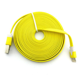 Кабелі Кабели ^/--/^ Дата кабель FLAT iPhone 5 3 /--/ m Yellow   (тех. упаковка) ^_^^^ Дата кабель FLAT iPhone 5 3 /--/ m Yellow (тих. упаковка) - фото фото фото
