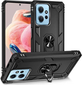 Чохли, бампера Чехлы, бампера ^/--/^ Чохол Fiji Defence для Xiaomi Redmi Note 12 захистний бампер з кільцем підставкою Black ^_^^^ Чехол Fiji Defence для Xiaomi Redmi Note 12 Защитный бампер с кольцом подставкой Black - фото фото фото