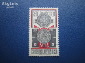 Чехословаччина Чехословакия ^/--/^ Марка Чехословаччина 1966 Брно монета таллер Моравії на марці гаш ^_^^^ Марка Чехословакия 1966 Брно монета таллер Моравии на марке гаш - фото фото фото