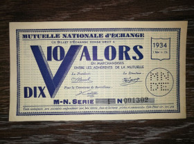 Франція Франция ^/--/^ FRANCE Франція 10 цінних паперів = франків 1934. &amp;quot;Нотгельд&amp;quot;.  001... Перфорація ^_^^^ FRANCE Франция 10 ценных бумаг = франков 1934. &amp;quot;Нотгельд&amp;quot;. 001... Перфорация - фото фото фото