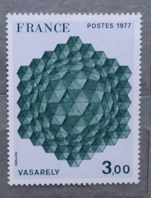 Мистецтво Искусство ^/--/^ Франция 1977 г - Виктор Вазарели  (1906–1997) Дань шестиугольнику, негаш ^_^^^ 1977 — Віктор Вазарелі (1906–1997) Дань шестикутнику, негаш - фото фото фото