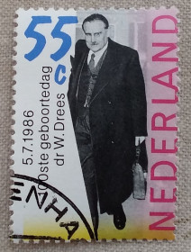 Бенілюкс Бенилюкс ^/--/^ Нидерланды 1986 г - 100-летие со дня рождения Уильяма Дриса, гаш ^_^^^ 1986 — 100-річчя від дня народження Вільяма Дріса, гаш - фото фото фото